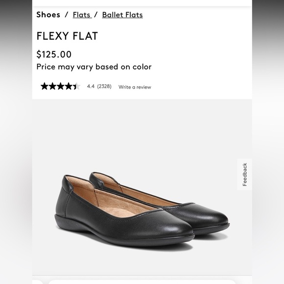 Naturalizer Flexy Leather Black Ballet Flats - Picture 9 of 16
